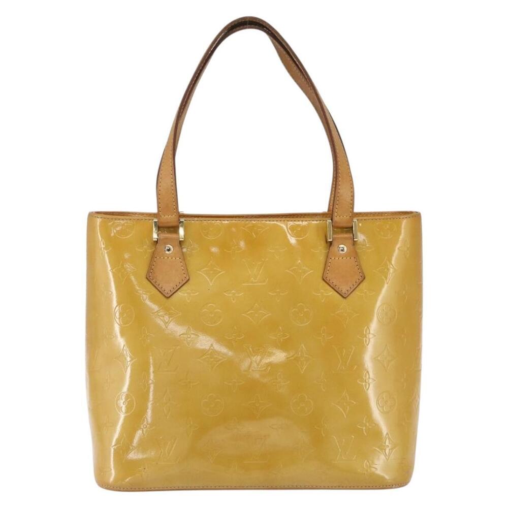 LOUIS VUITTON Monogram Vernis Houston Hand Bag Beige M91004 LV Auth ka1387 - Picture 13 of 16